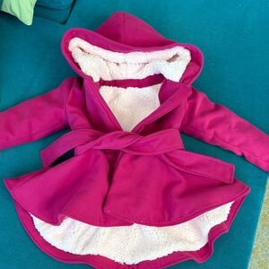 Pink Hooded Coat with White Lining